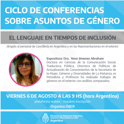 Conferencia para el Cuerpo Diplomático de Argentina en el Mundo
